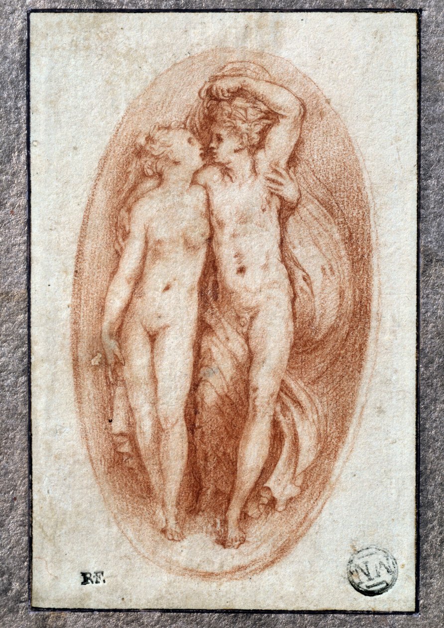 Pár ölel. Pietro Buonaccorsi (1500-1546/47) a la sanguine rajza, más néven Pierino del Vaga alkotó: Perino del Vaga