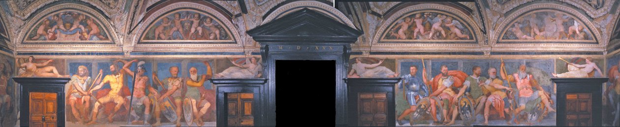A hősök loggiája. Részlet. Villa del Principe, 1530 körül alkotó: Perino del Vaga