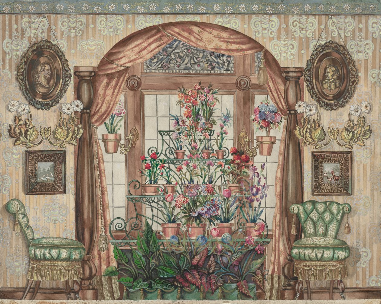 A télikert ablaka virágokkal, 19351942. alkotó: Perkins Harnly