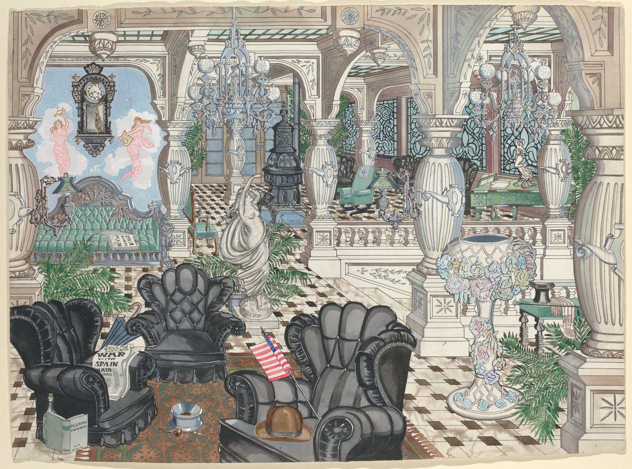 Előcsarnok férfiklubja, 1880-1910 alkotó: Perkins Harnly