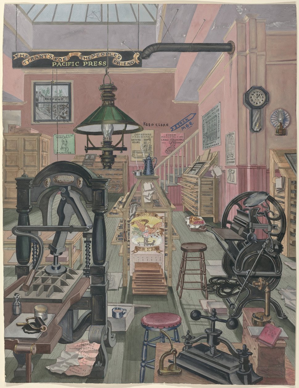 Nyomda, 1870 alkotó: Perkins Harnly