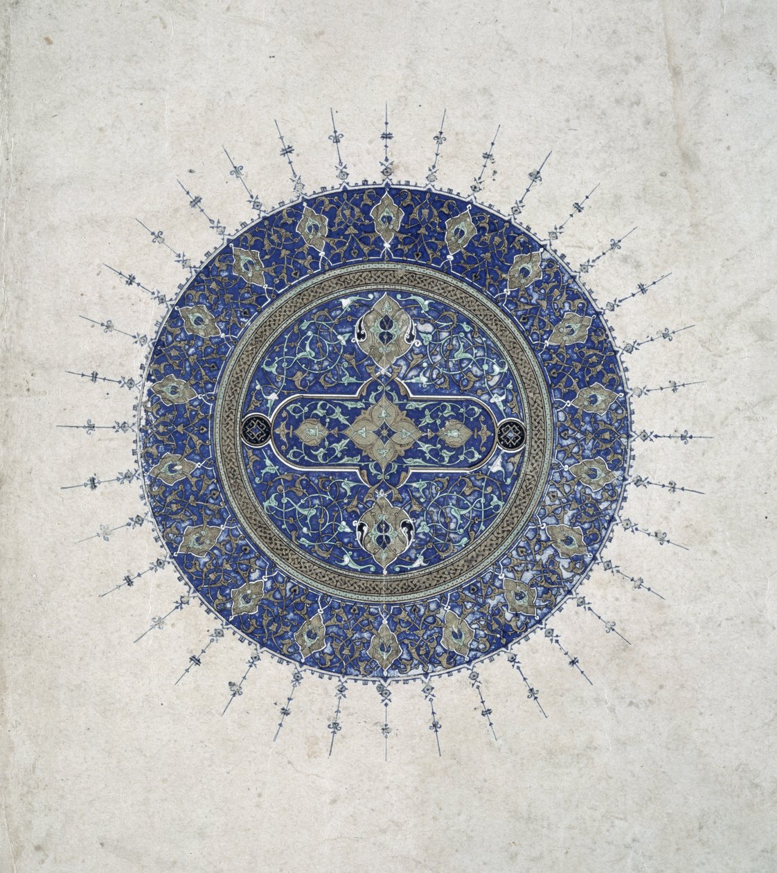Shamsa vagy kis nap az Apostolok és Királyok Évkönyvének perzsa fordításából, amelyet eredetileg Tabari (839-923 körül) írt arabul, 1470 alkotó: Persian School