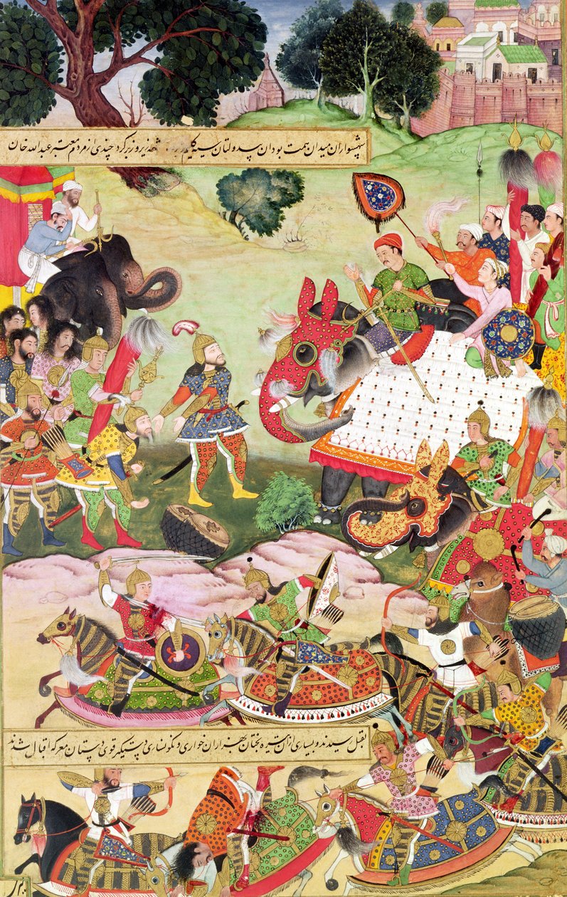 Csata Perzsia és Turán erői között, illusztráció a "Shahnama"-ból (Királyok könyve), Abu