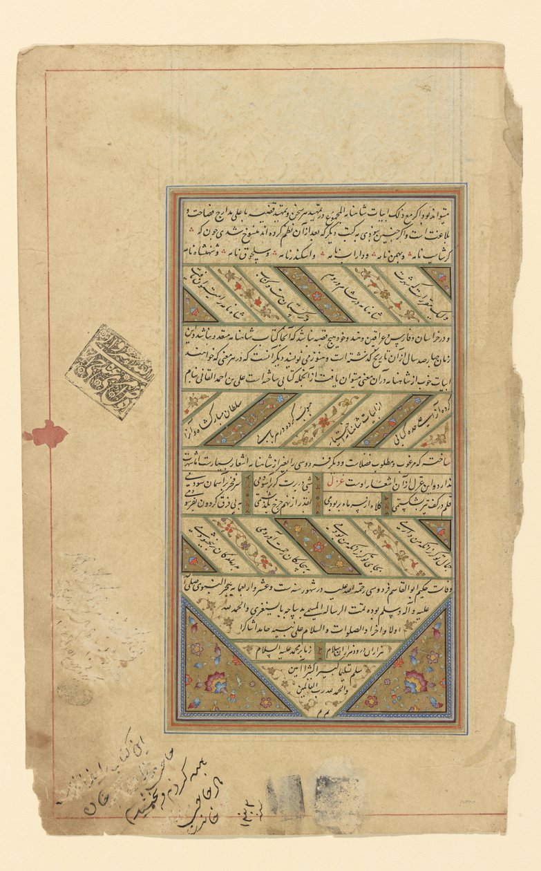 Fólió egy "Shahnamából" alkotó: Persian School