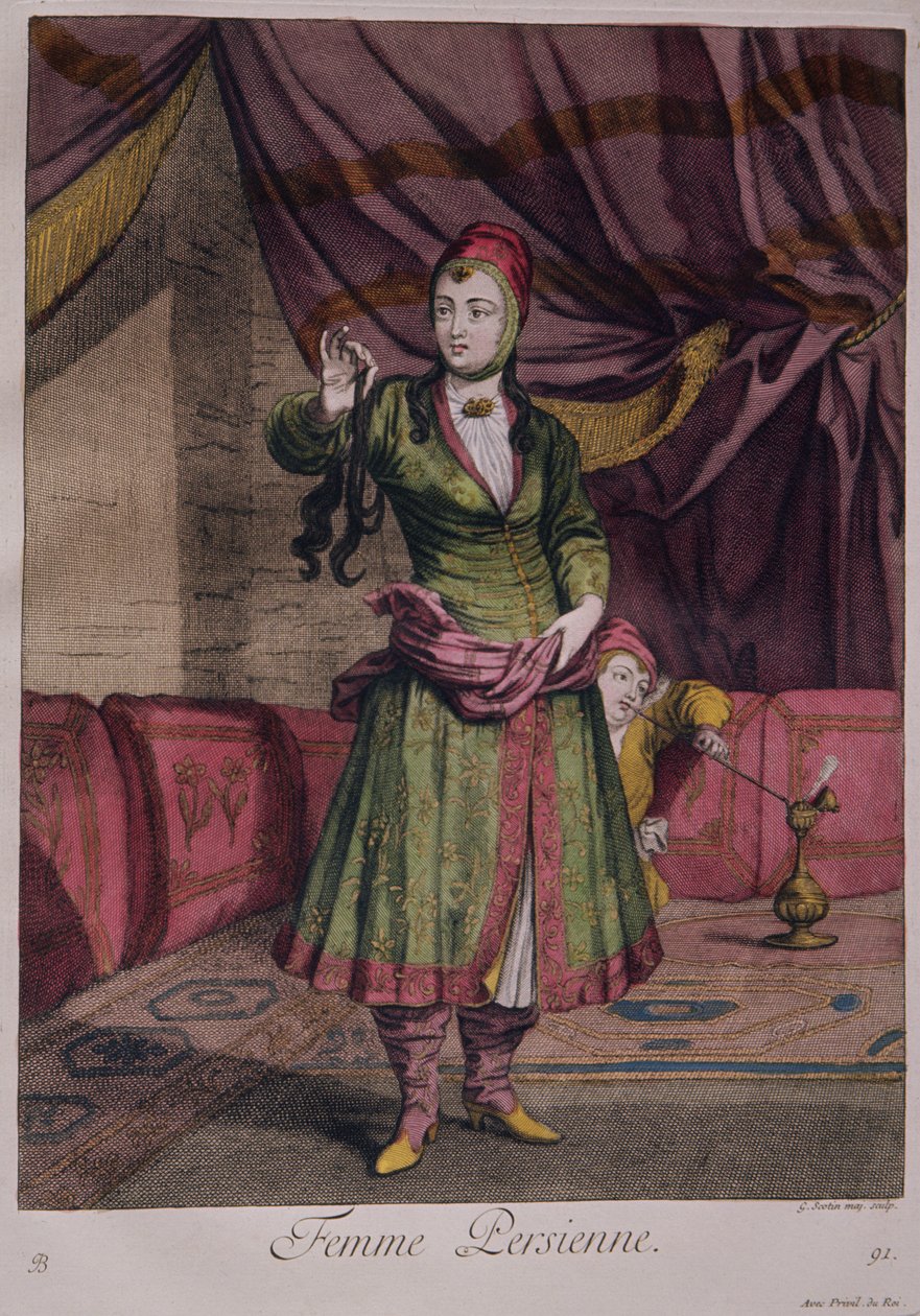 Hölgy portréja a Tervek könyvéből, 1712-13 alkotó: Persian School
