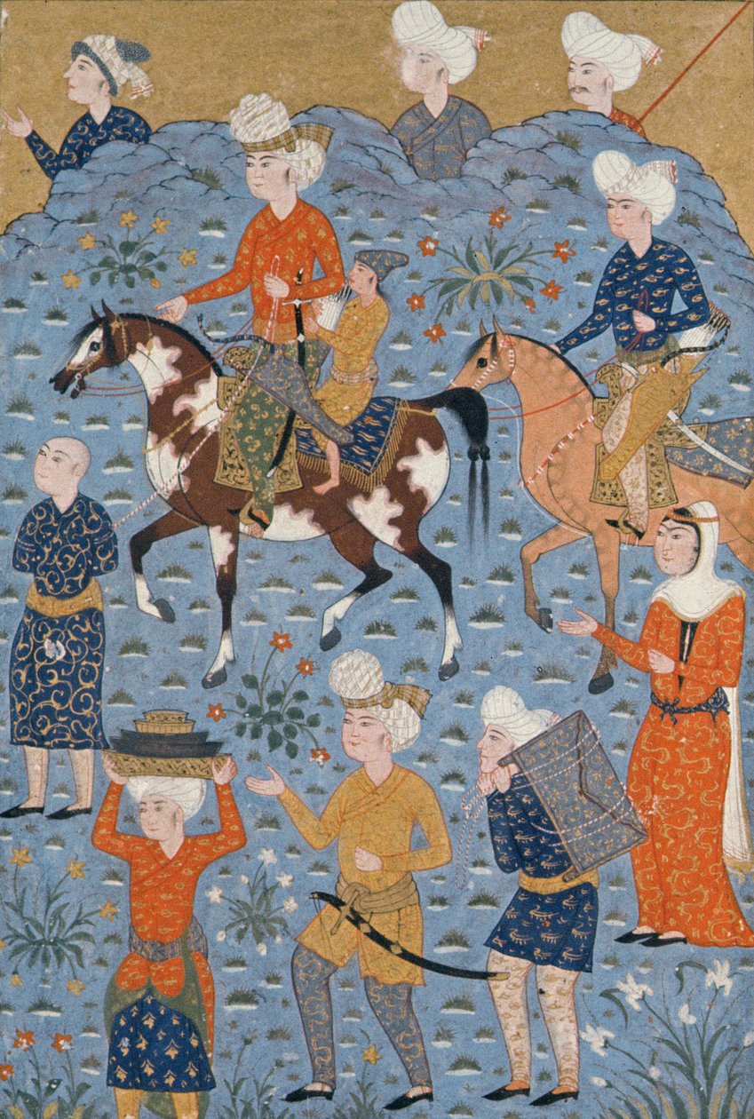 Visszatérés a rajtaütésből, Shiraz, 1600 körül alkotó: Persian School