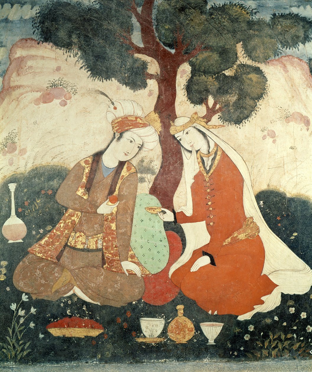 Galante jelenet I. Abbas sah korából, 1585-1627 (részlet) alkotó: Persian School