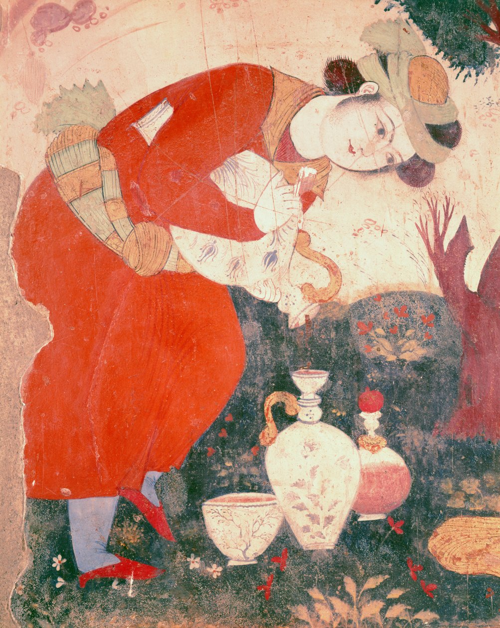 Bort töltő nő I. Abbas sah udvarában, 1585-1627 (részlet) alkotó: Persian School