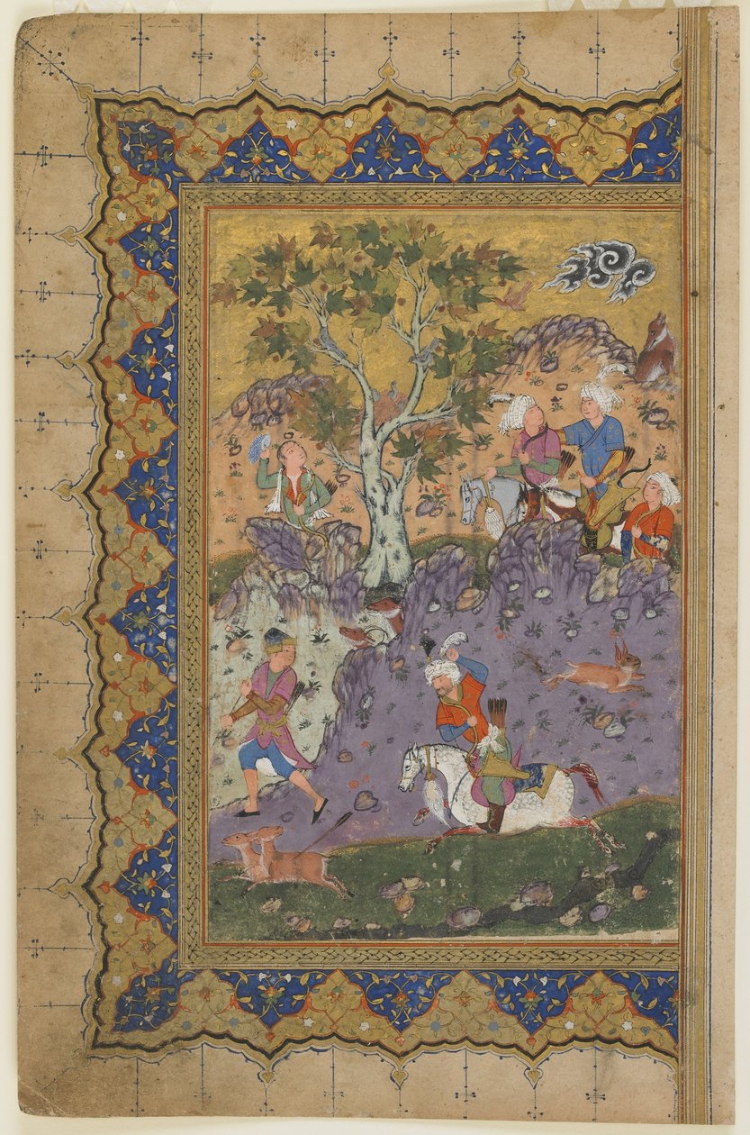 Egy herceg vadászik, 1600 körül alkotó: Persian School