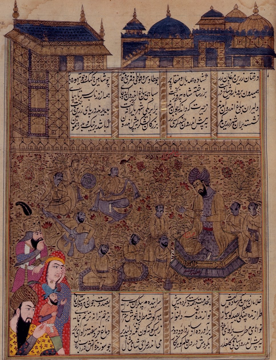 Add hozzá az 19766 fol.342 Dal zenészeket hallgat a "Kharvarnama"-ból alkotó: Persian School