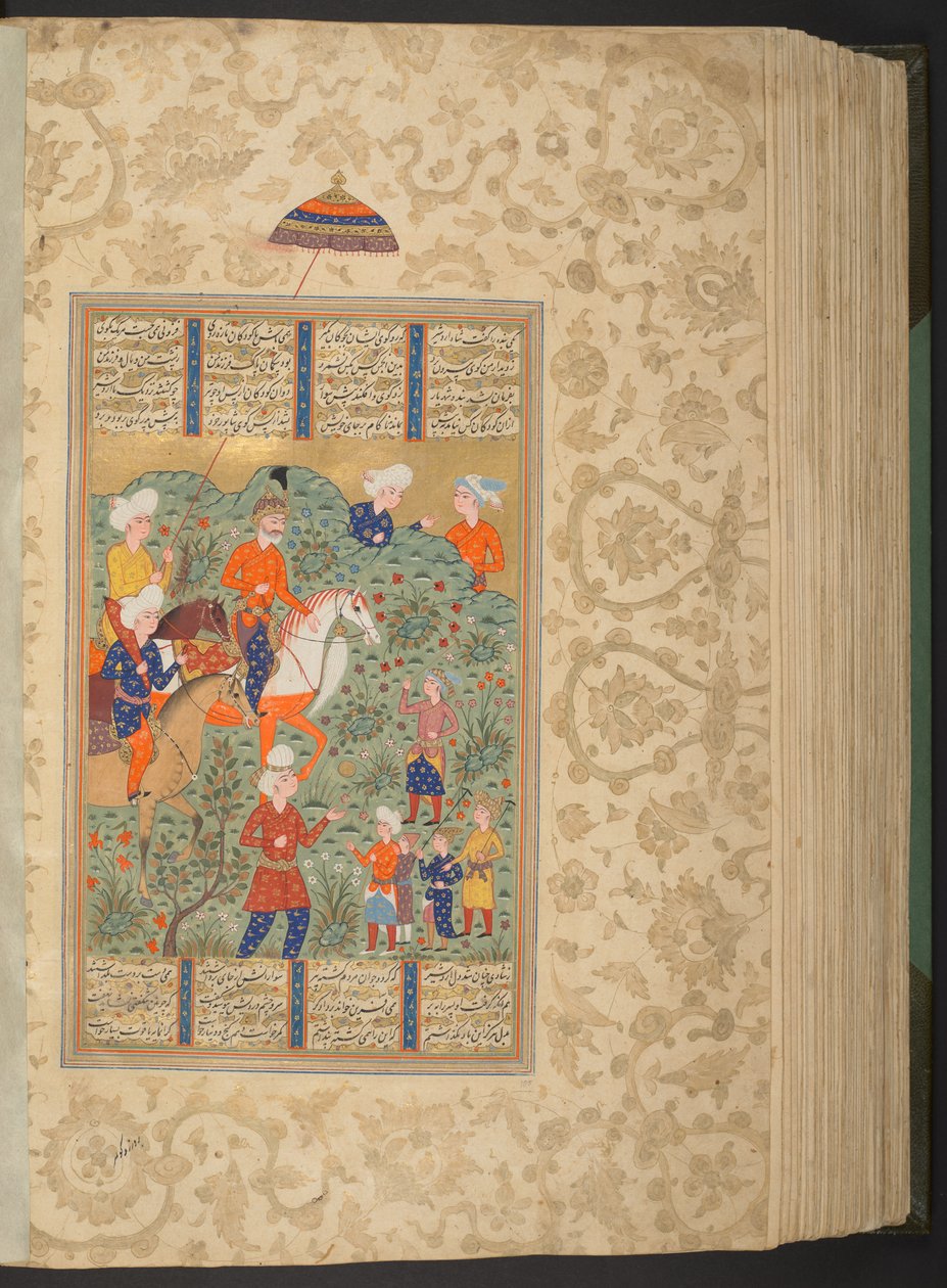 Hozzáadás. 27257, f.355v Ardashir felismeri Shapurt pólójáték közben alkotó: Persian School