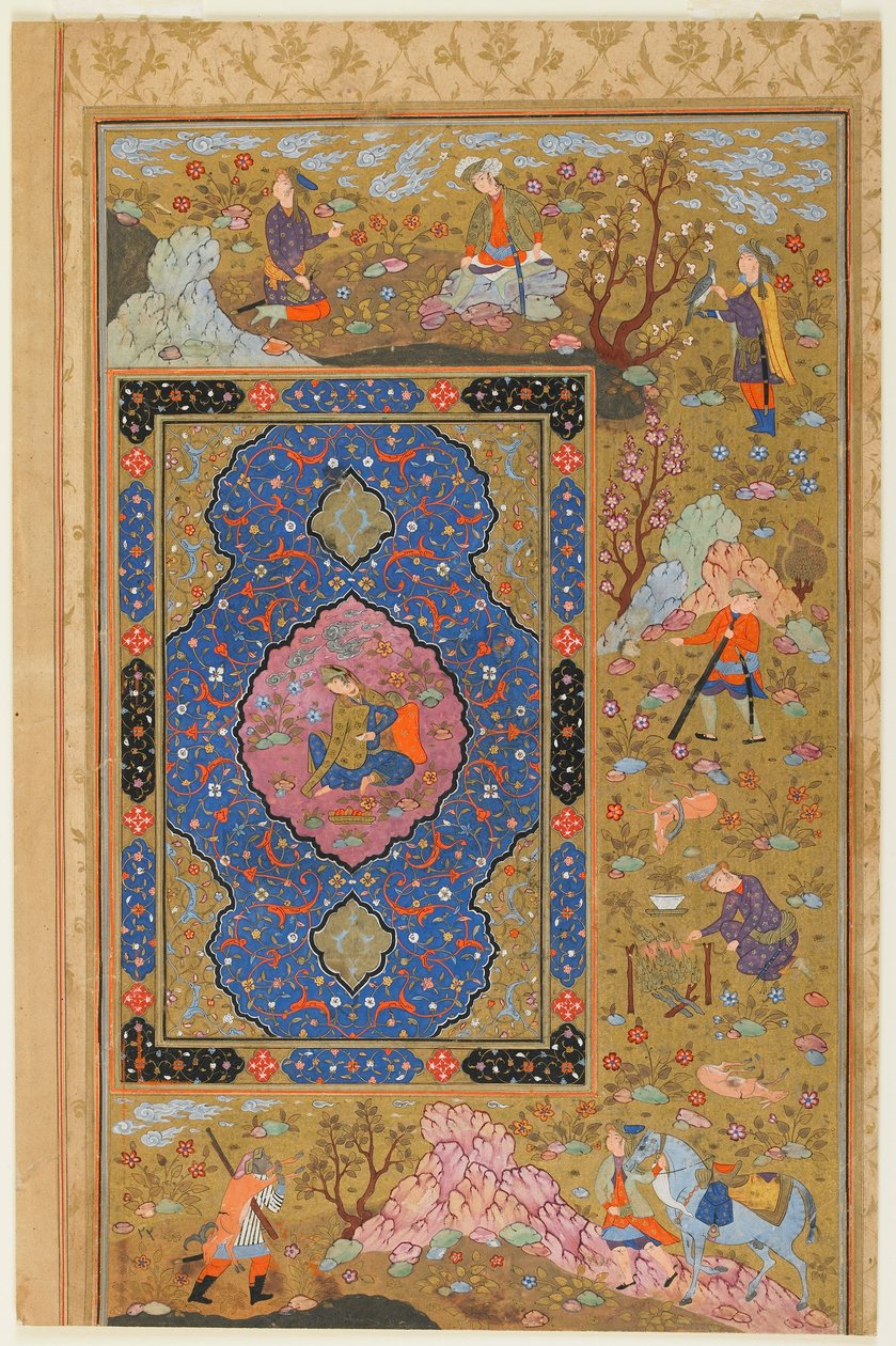 Fólió egy albumból; verso: Fiatal nő, Iszfahán, Irán, Szafavid időszak, 1590-1610 (átlátszatlan akvarell, tus és arany papíron) alkotó: Persian School