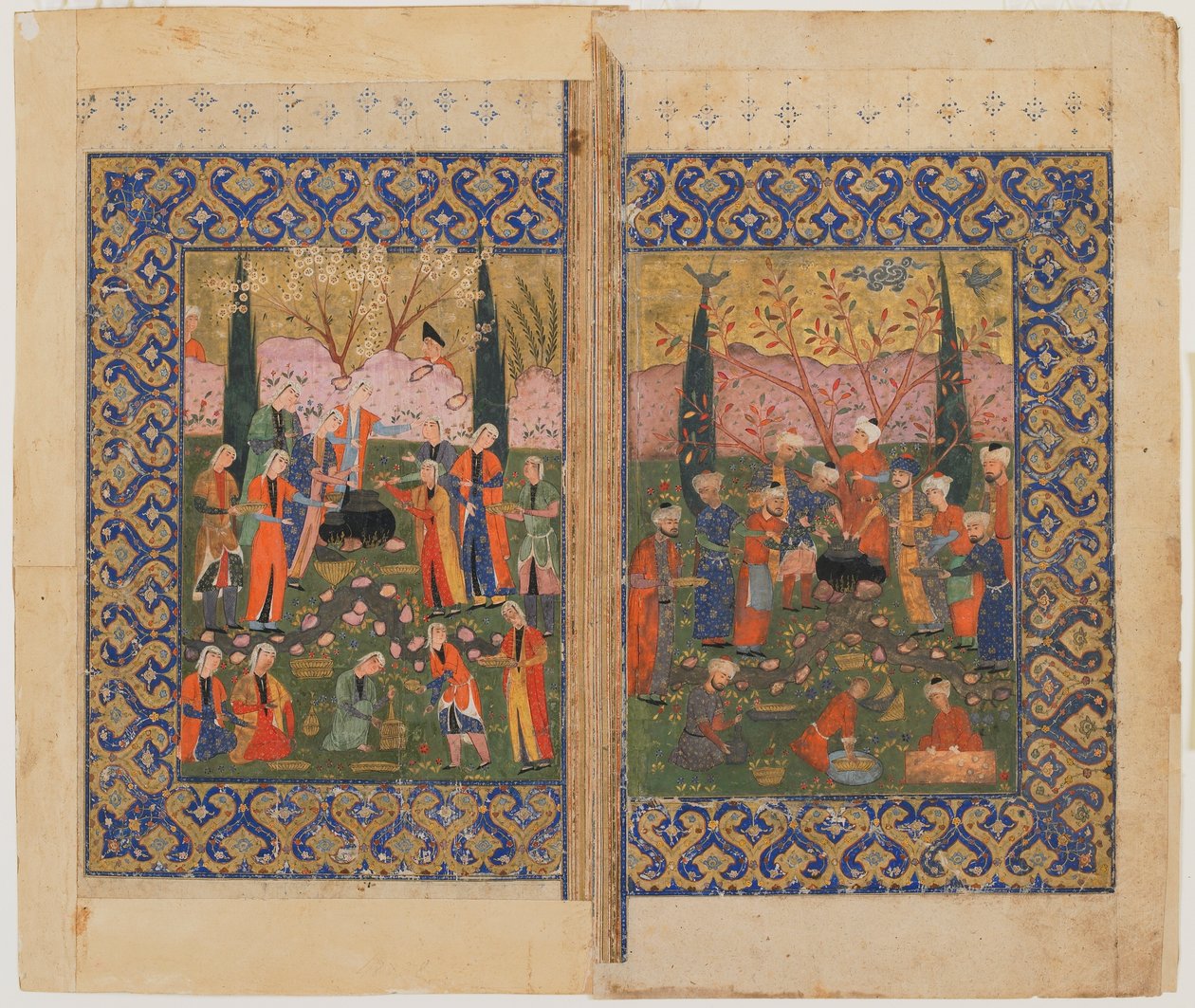 Fólió azonosítatlan szövegből; verso: Sulayman Enthroned, Shiraz, Irán, 1560-70 körül alkotó: Persian School