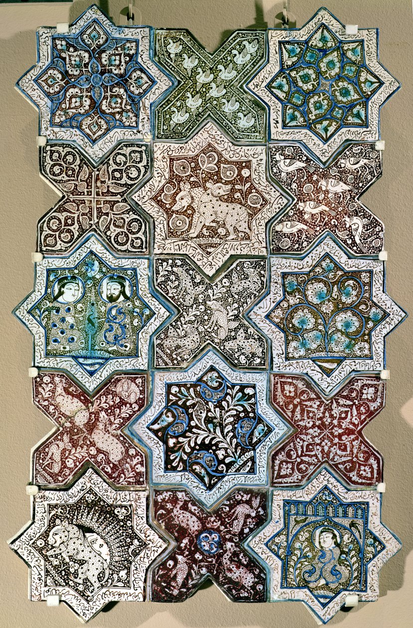 Csempepanel, Kashan, Közép-Irán, 1250-1300 körül (fritware) alkotó: Persian School