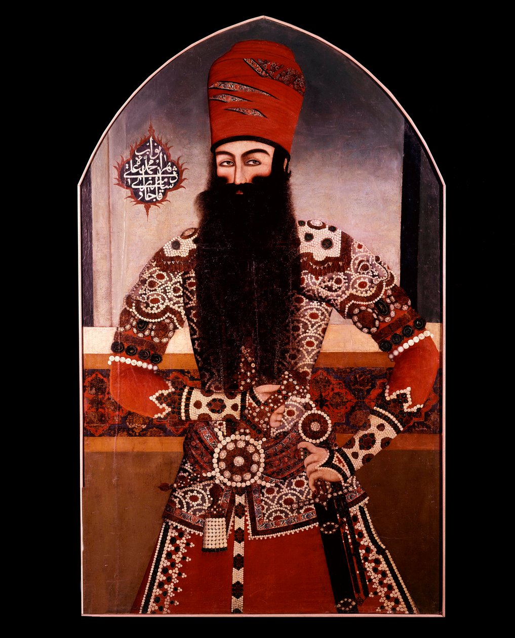 Perzsa művészet: „Mohammed Ali Shah portréja (Mohammed Ali Shah Khazar) (1-6) Névtelen festmény. 5. századi magángyűjtemény alkotó: Persian School