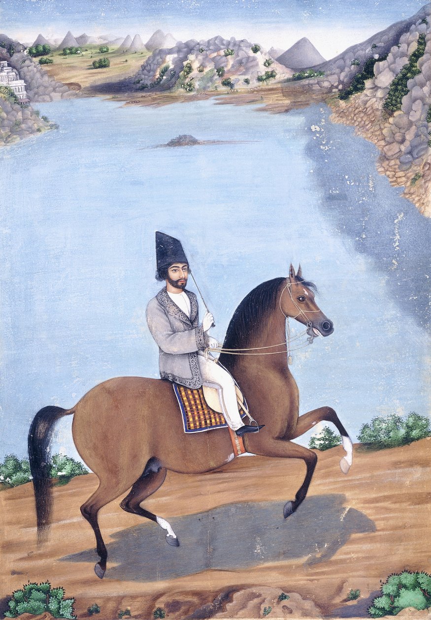 Egy lóháton ülő fiatalember portréja, 1840 körül alkotó: Persian School
