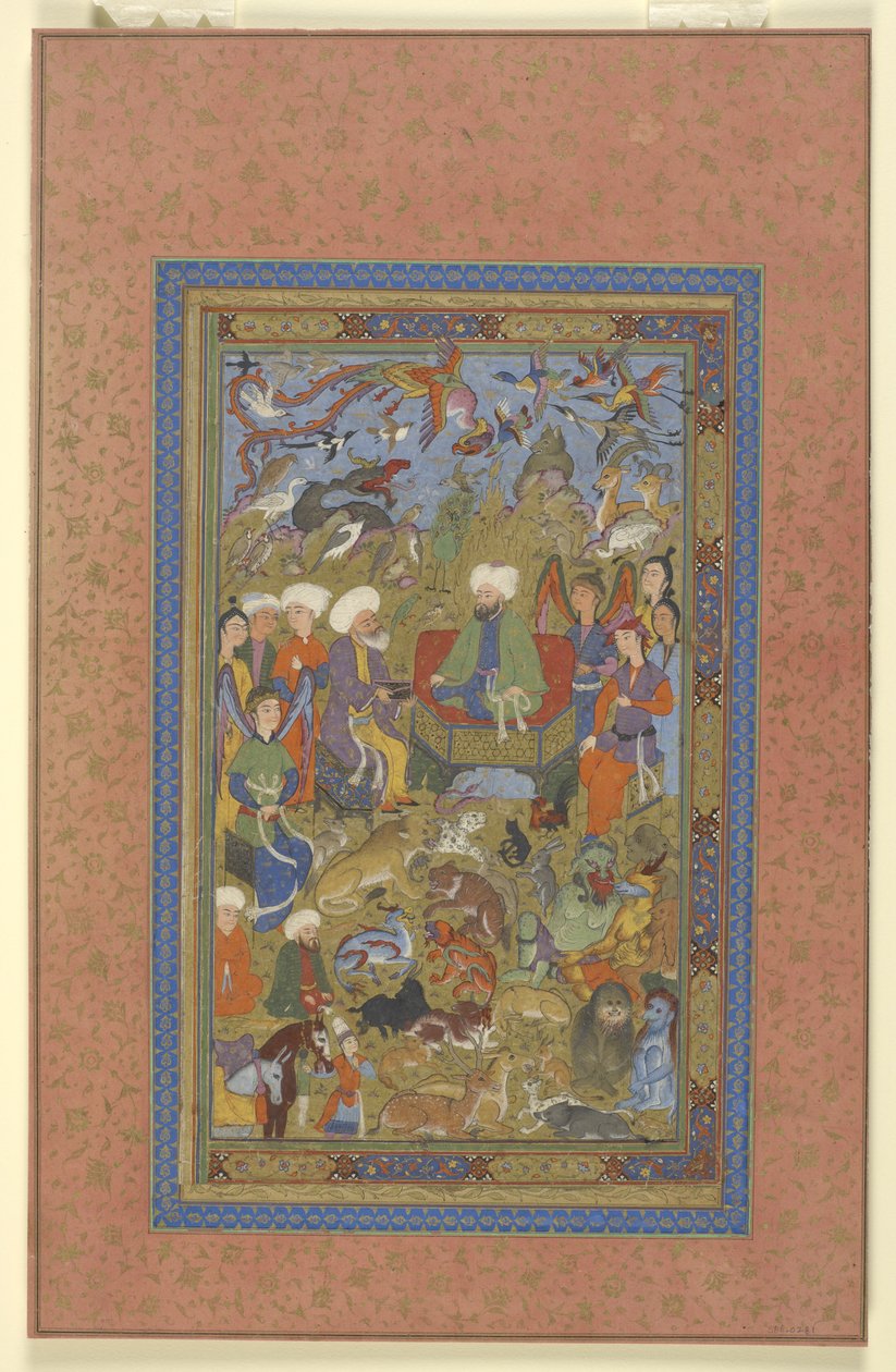 Sulayman és Bilqis trónolt, 1590-1600 körül alkotó: Persian School