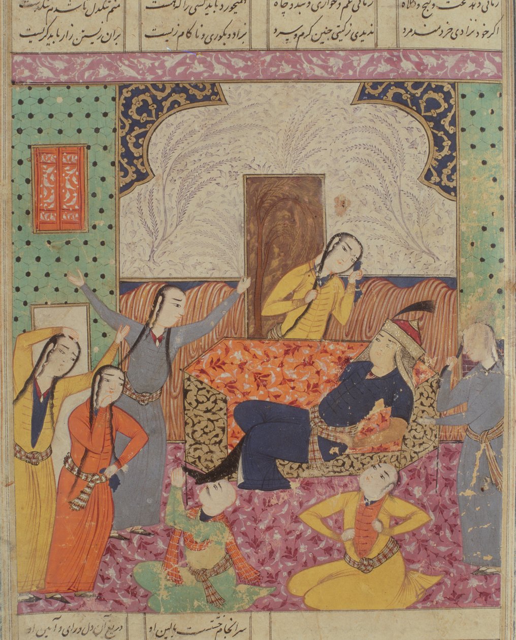 Farude siralma, illusztráció a Shahnama-ból (Királyok könyvéből), Abul-Qasim Mansur Firdousi (kb. 934-kb. 1020) 1619 alkotó: Persian School