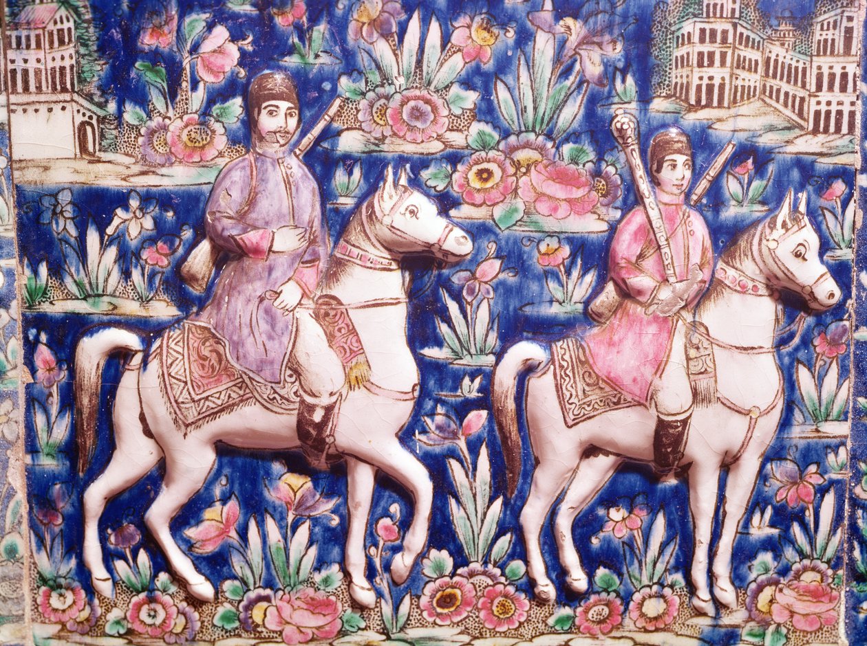 A király vadászik (kerámia) alkotó: Persian School