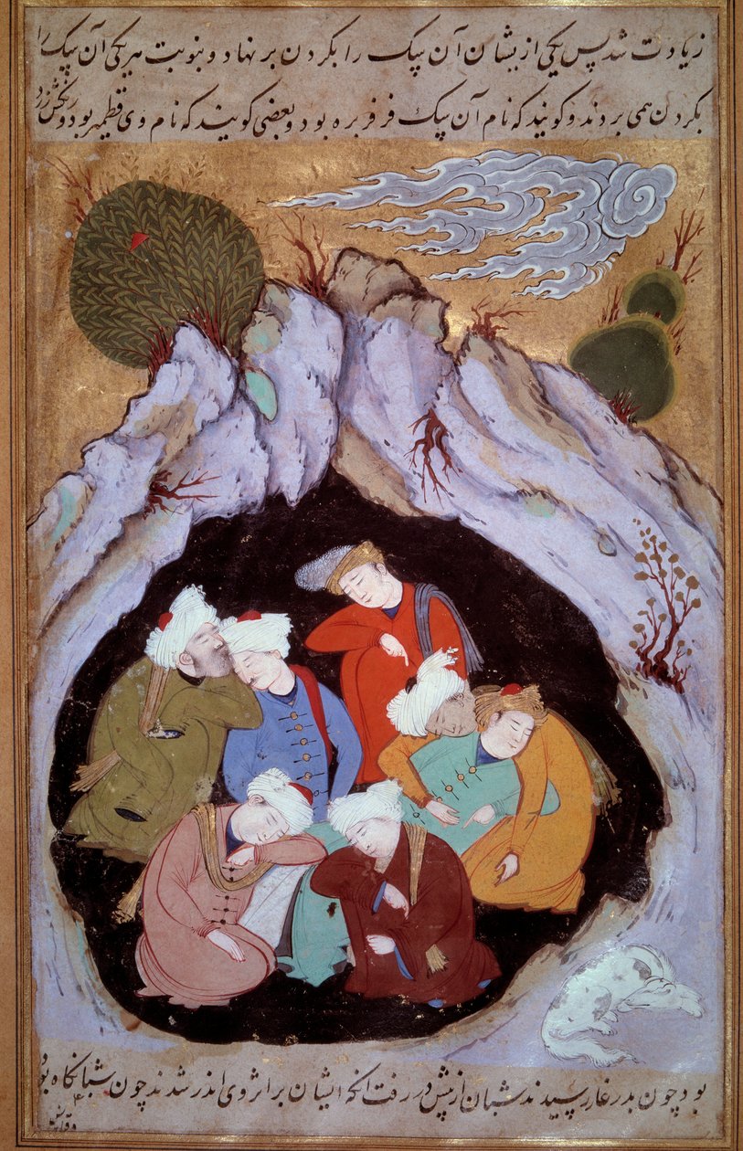 Az Ephese Miniature hét szunnyadója egy 16. századi perzsa kéziratból. alkotó: Persian School