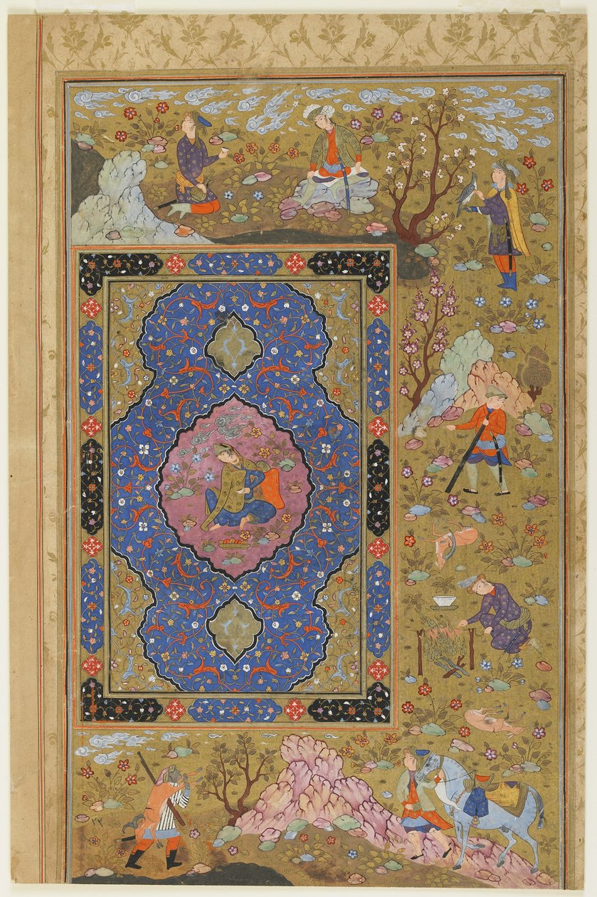 Fiatal nő, 1590-1610 körül (tinta, átlátszatlan akvarell és arany papíron) alkotó: Persian School