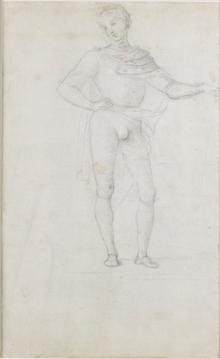 Tanulmány egy alakhoz a mágusok imádatában, 1470-1520 alkotó: Perugino