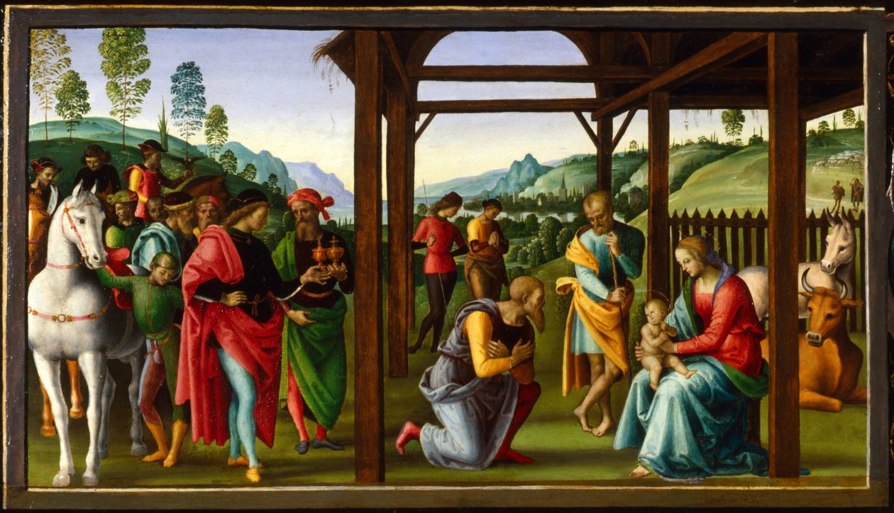 „A mágusok imádása”, 15. század vége – 16. század eleje alkotó: Perugino