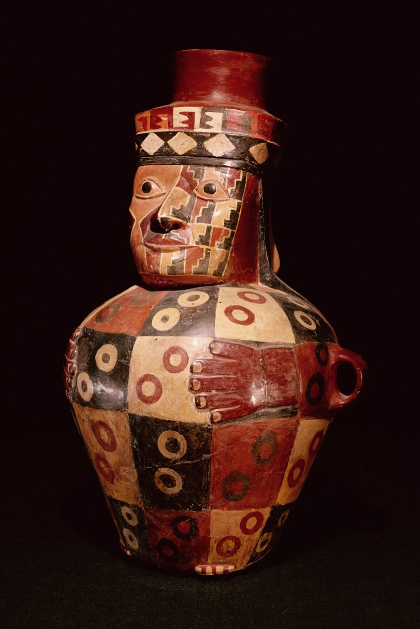 Effigy jar, Coastal Tiahuanaco stílus, Fundo Pacheco, Rio Grande de Nazca, Peru (kerámia) alkotó: Peruvian School