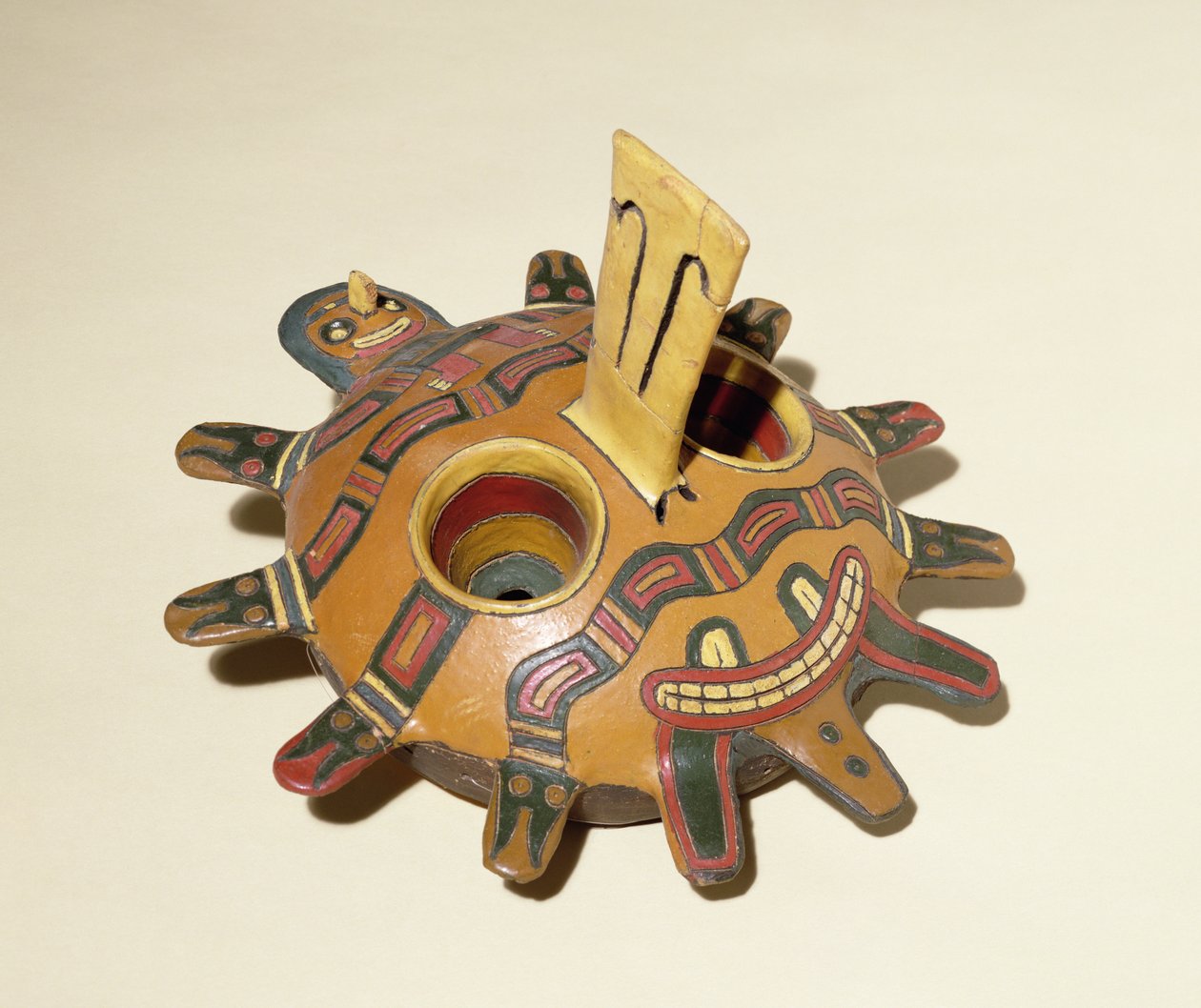Temetési maszk, Paracasból, Kr.e. 300-i.sz. 1 (kerámia) alkotó: Peruvian School
