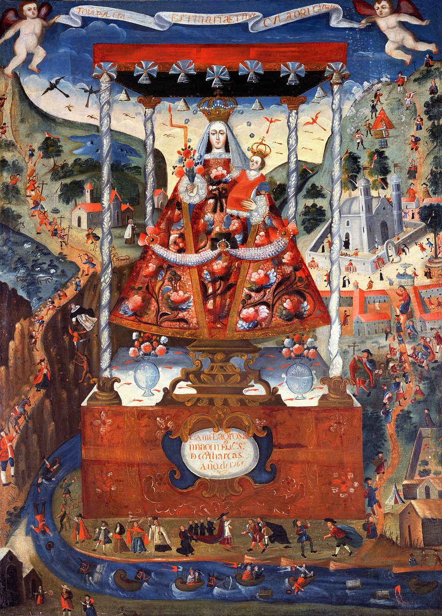 Cocharcas Szűzanya egy Baldacchino alatt, 1765 alkotó: Peruvian School