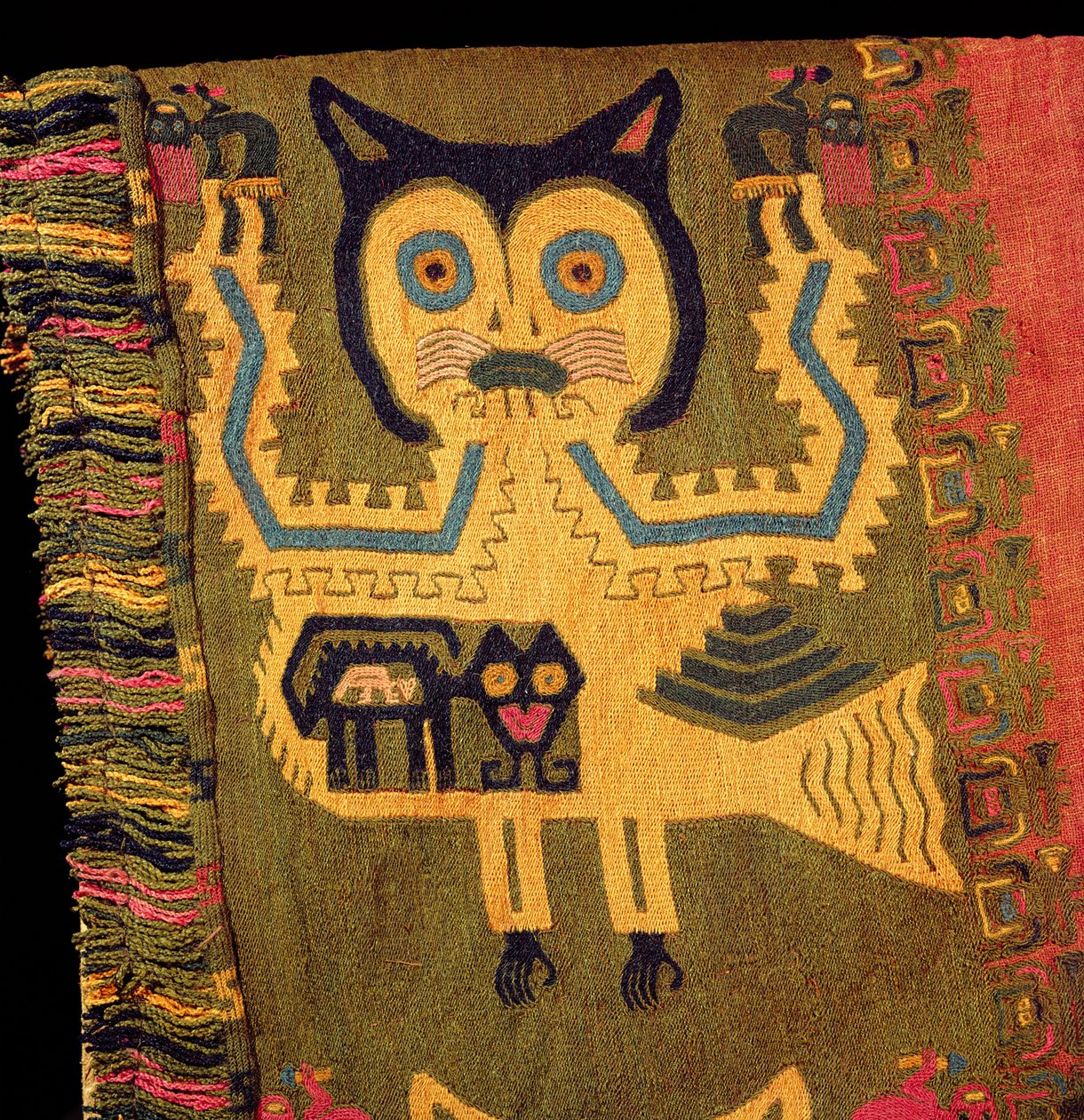 Jaguár gyapjúfigurája, Paracas kultúra, ie 1500 körül (textil) alkotó: Peruvian School