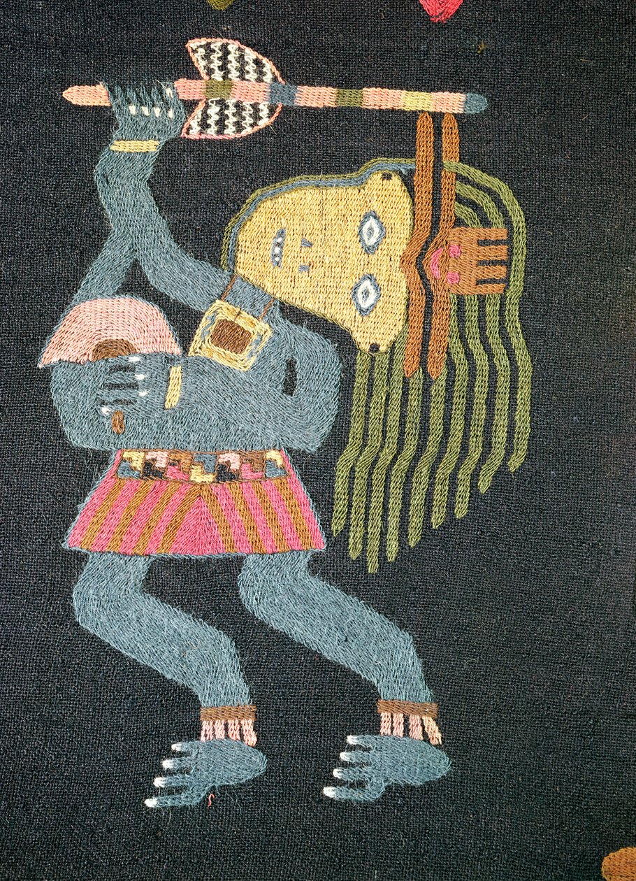 Szövött gyapjútáncos bottal, Paracas törzs (textil) (lásd még: 231826) alkotó: Peruvian School