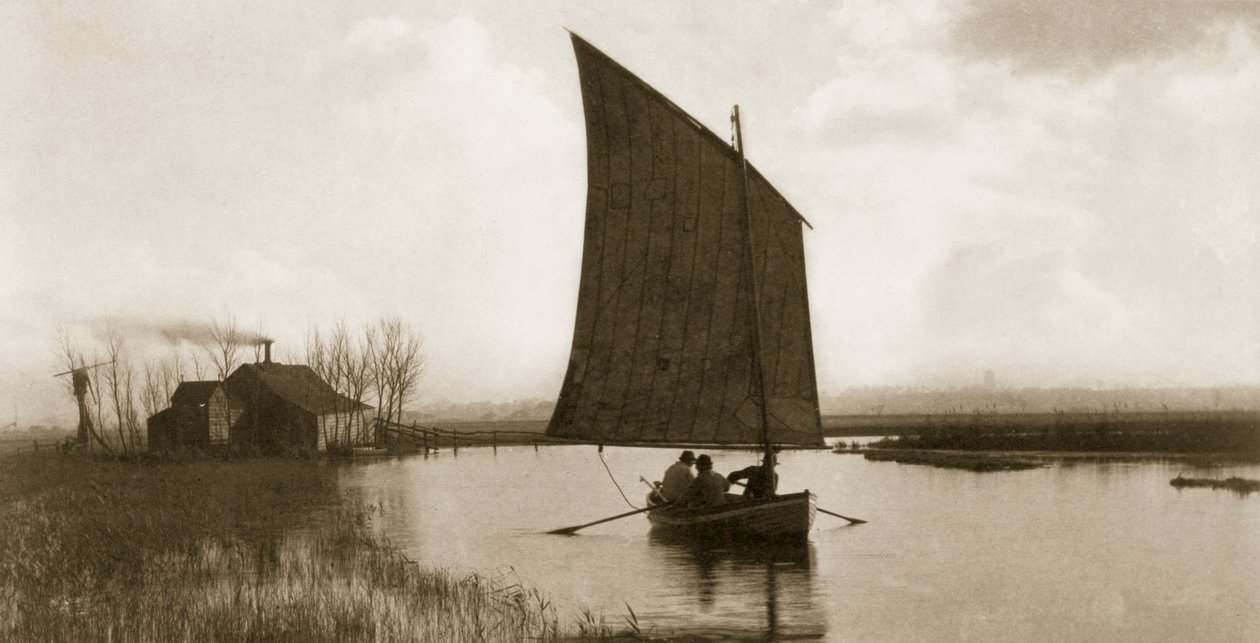 A régi rend és az új, Élet és táj a Norfolk Broads-on, 1886 körül alkotó: Peter Emerson und Thomas Goodall