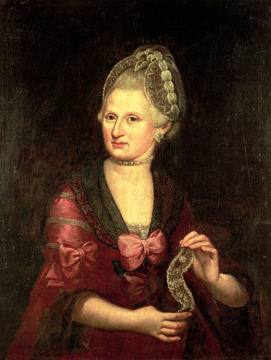 Anna Maria Mozart, szül. Pertl, Wolfgang Amadeus Mozart anyja, 1775 alkotó: Peter Anton Lorenzoni