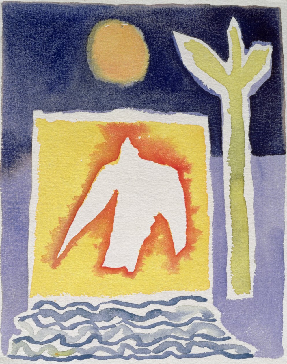 Fa, nap és felkelő madár, 1989 (wc) alkotó: Peter Davidson