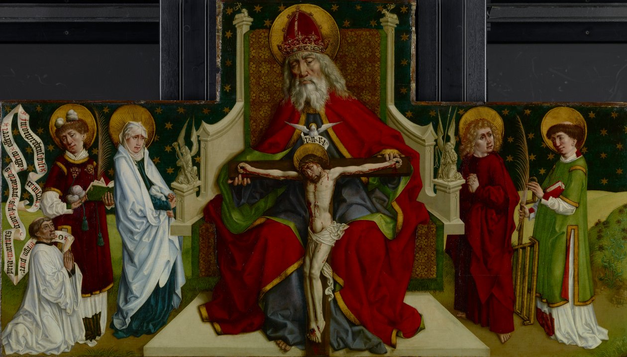 A Szentháromság a Szűzzel, Szent János evangélistával, Istvánnal és Lőrincsel és egy adományozóval, 1479 alkotó: Peter Hemmel