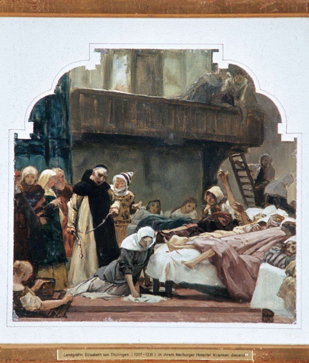 Tanulmány Szent Erzsébetnek és gyóntatójának, Marburgi Konrádnak 1230-ban (wc papíron) (lásd: 372079) alkotó: Peter Johann Theodor Janssen
