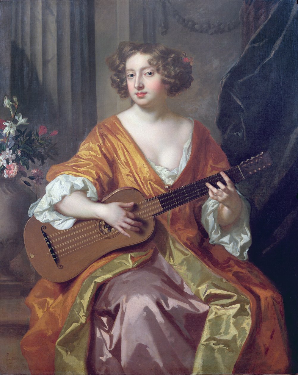Jean Baptiste Monnoyer (1636-69) portréja Moll Davies asszonyról, II. Károly szeretőjéről, virágokat festett. alkotó: Peter Lely