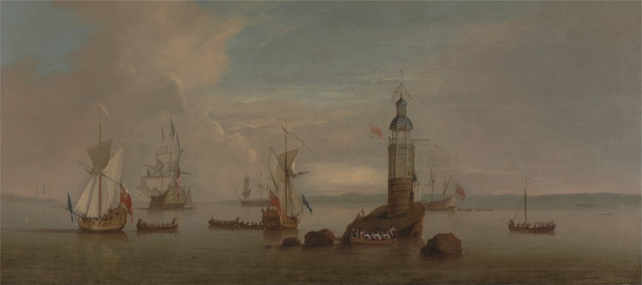 Az első Eddystone világítótorony megnyitása 1698 -ban alkotó: Peter Monamy