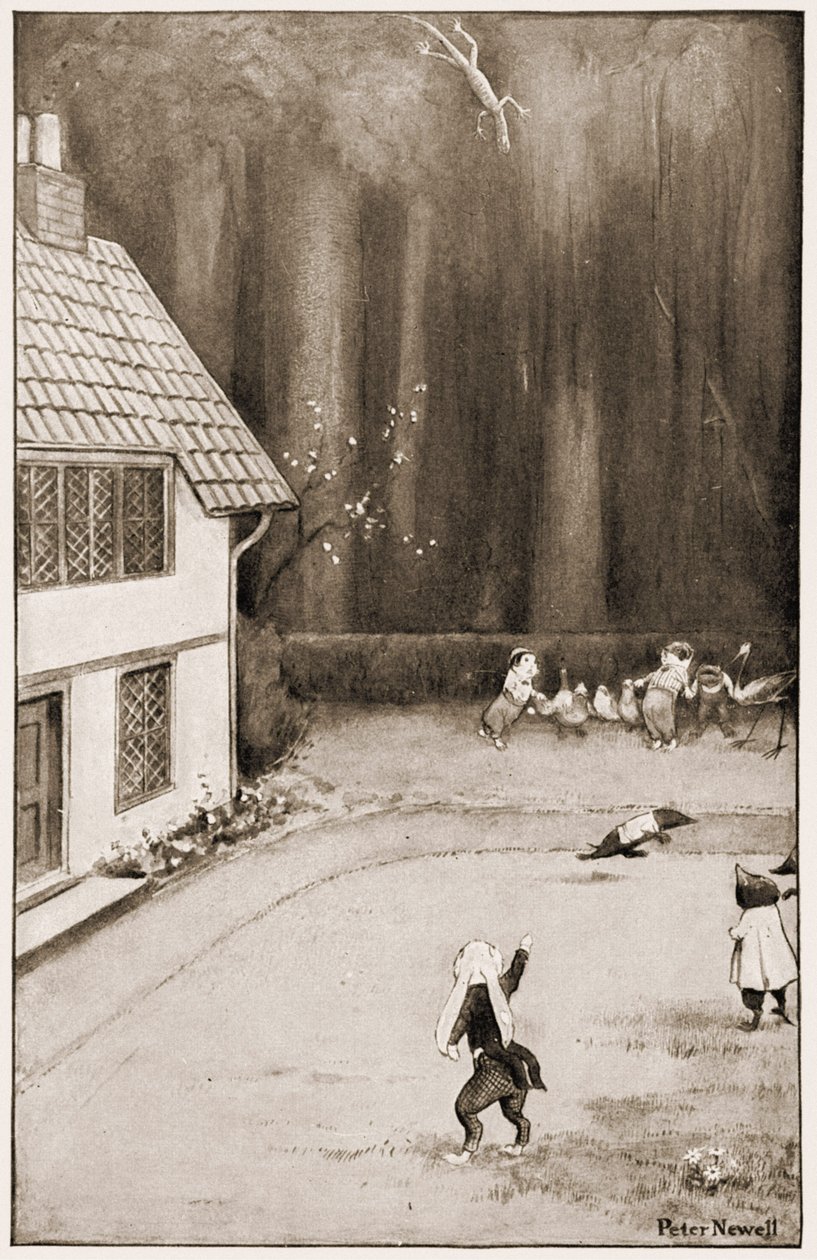 Kapd el, te a sövénynél, illusztráció Lewis Carrolls Alices kalandjai Csodaországban, 1901 alkotó: Peter Newell