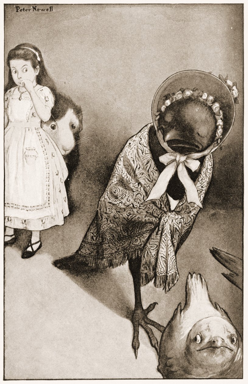 "Különféle ürüggyel mindannyian elköltöztek", illusztráció Lewis Carroll Alice Csodaországban kalandjaihoz, 1901 alkotó: Peter Newell