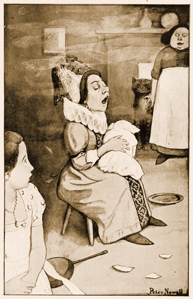 "Singing afly altatódal", illusztráció Lewis Carroll Alice kalandjai csodaországban című művéhez, 1901 alkotó: Peter Newell