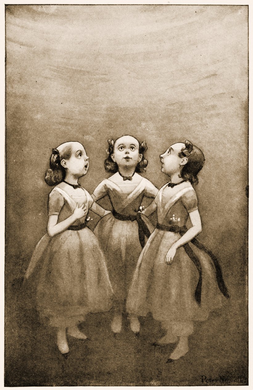 Egy kút fenekén laktak, illusztrációja Lewis Carrolls Alices kalandjai Csodaországban, 1901 alkotó: Peter Newell