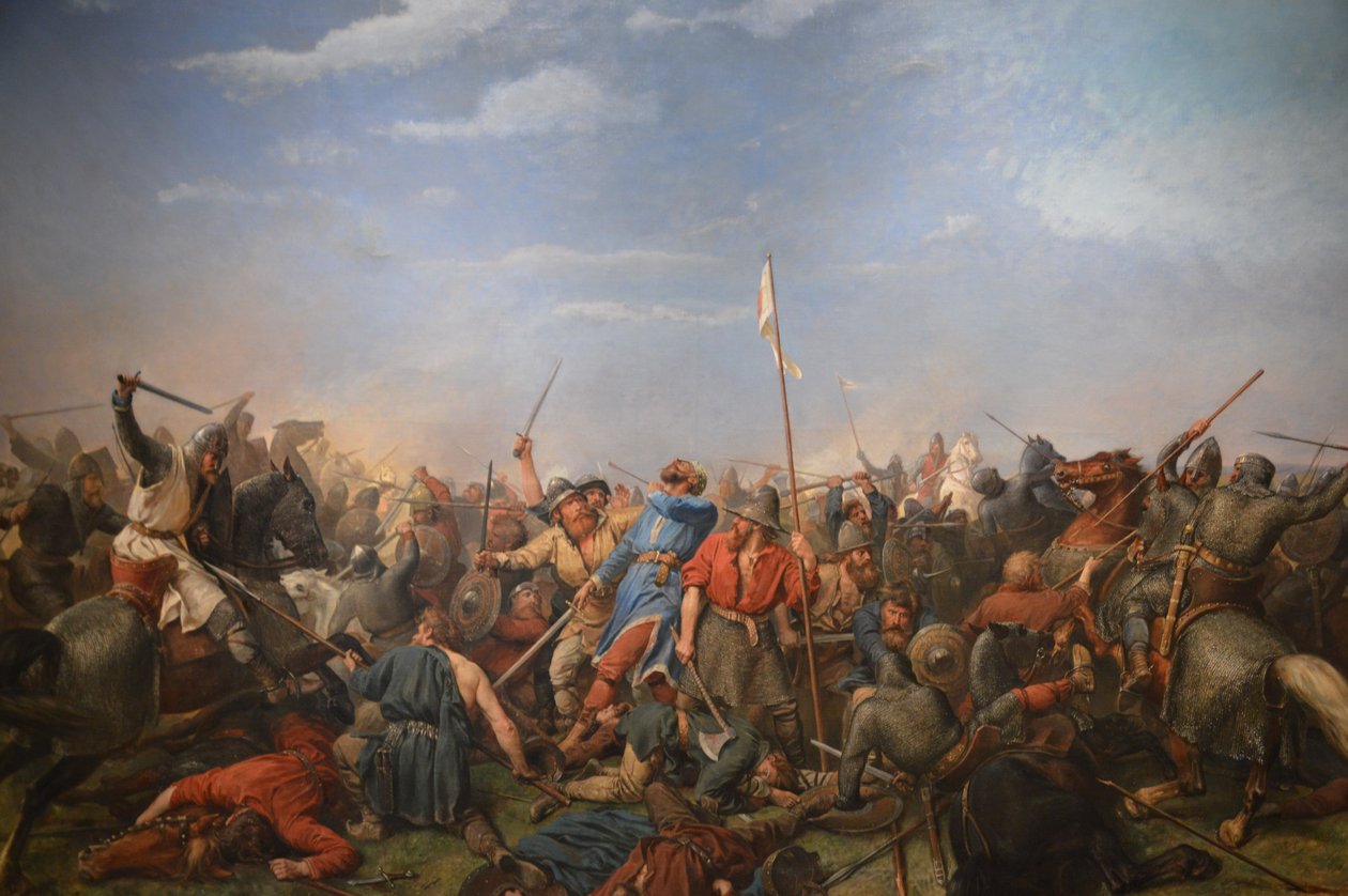 A Stamford Bridge -i csata alkotó: Peter Nicolai Arbo