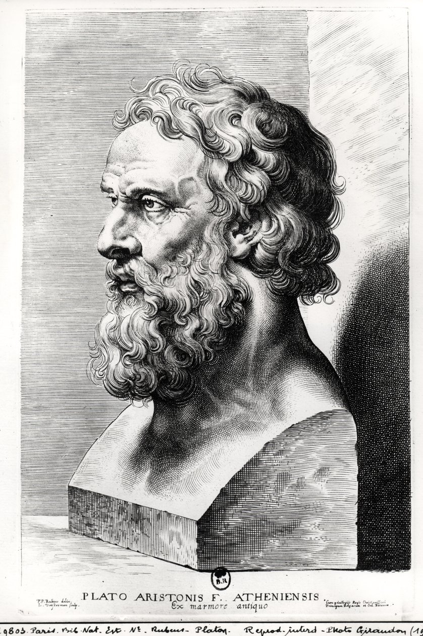 Platón mellszobra (Kr. e. 427-kb. 348) Lucas Emil Vorsterman (1595-1675) metszetében alkotó: Peter Paul Rubens