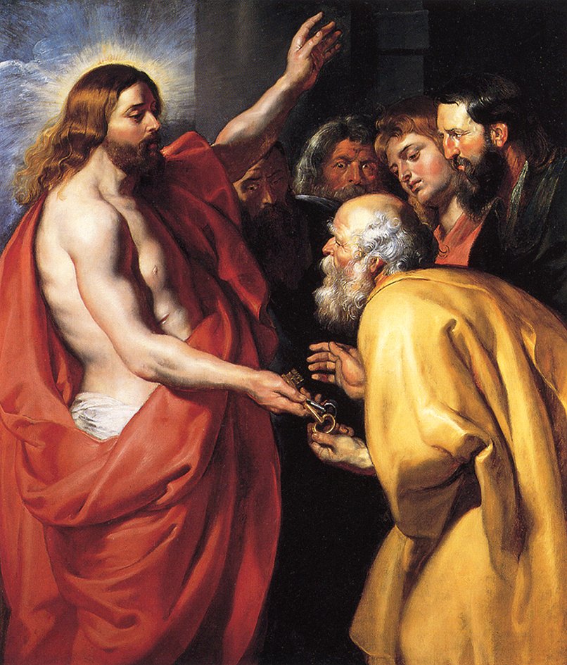 Krisztus átadja a kulcsokat Szent Péternek alkotó: Peter Paul Rubens