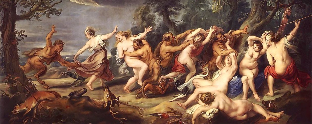 Diana és nimfái meglepve a faunoktól alkotó: Peter Paul Rubens