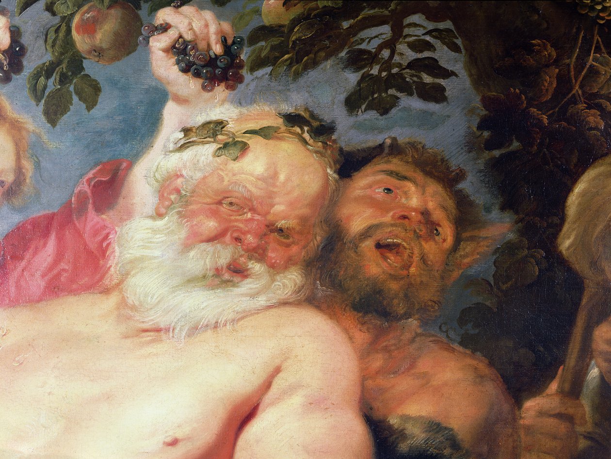 Drunken Silenus Támogatott Szatírok, 1620 körül (részlet) alkotó: Peter Paul Rubens