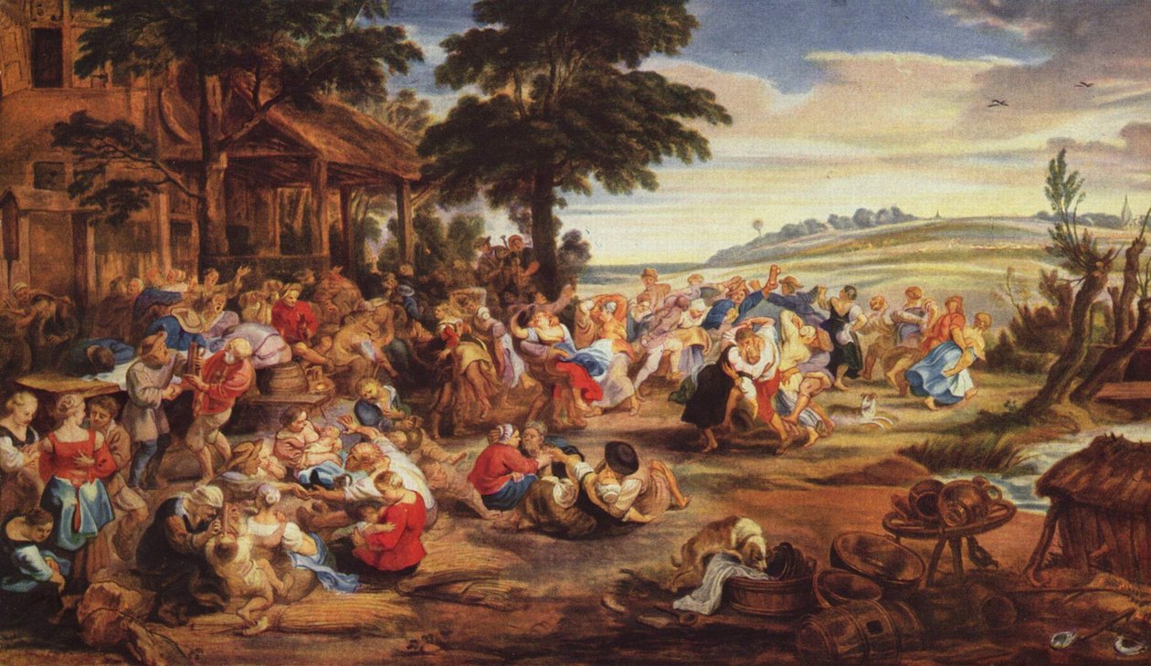 Lakoma és táncos parasztok alkotó: Peter Paul Rubens