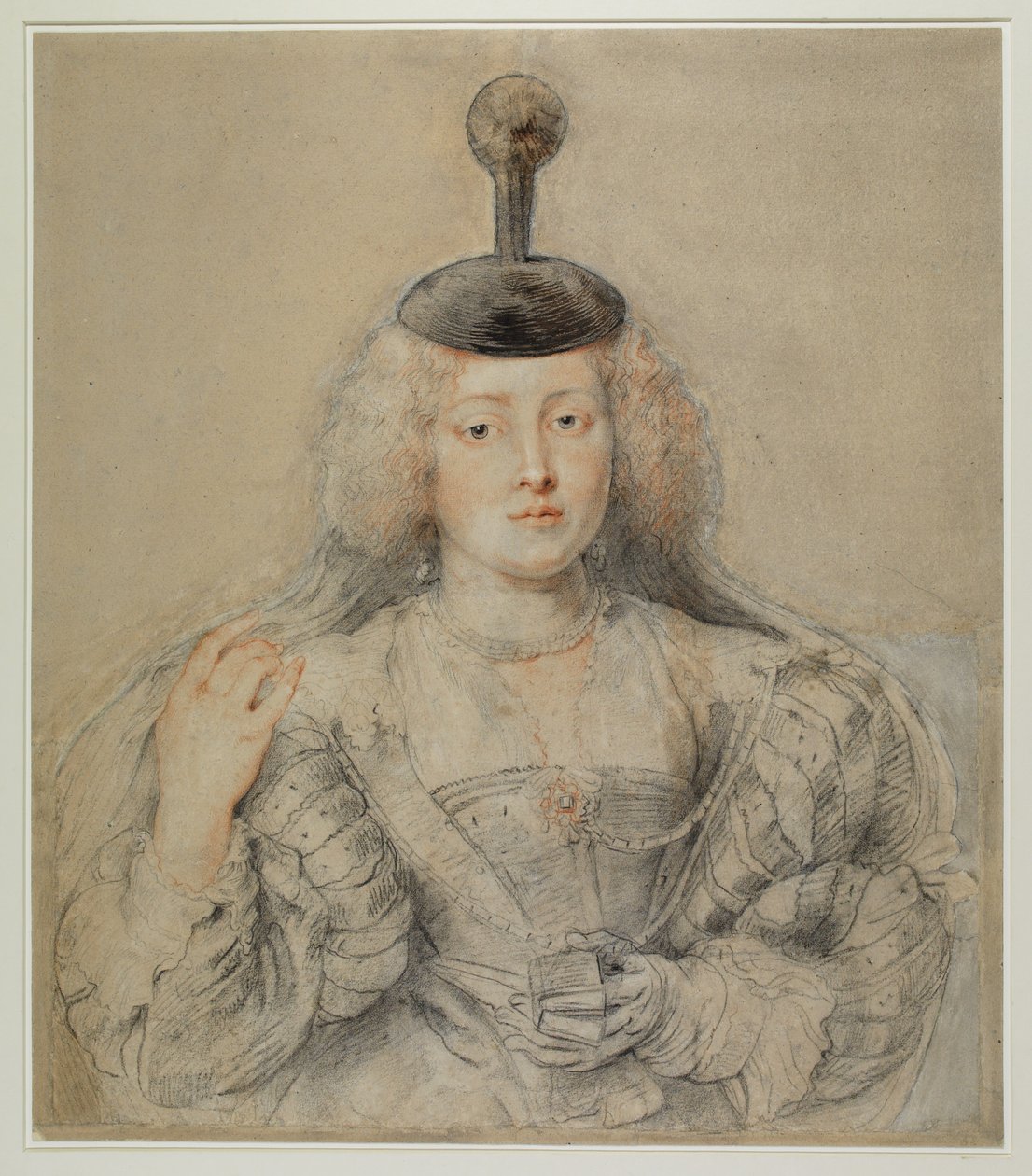 Helena Fourment (1614-73) 1630 körül (toll, tinta és kréta fehérrel kiemelve a papíron) alkotó: Peter Paul Rubens